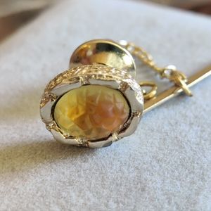 Vintage Gold and Yellow Men's Tie Tack
